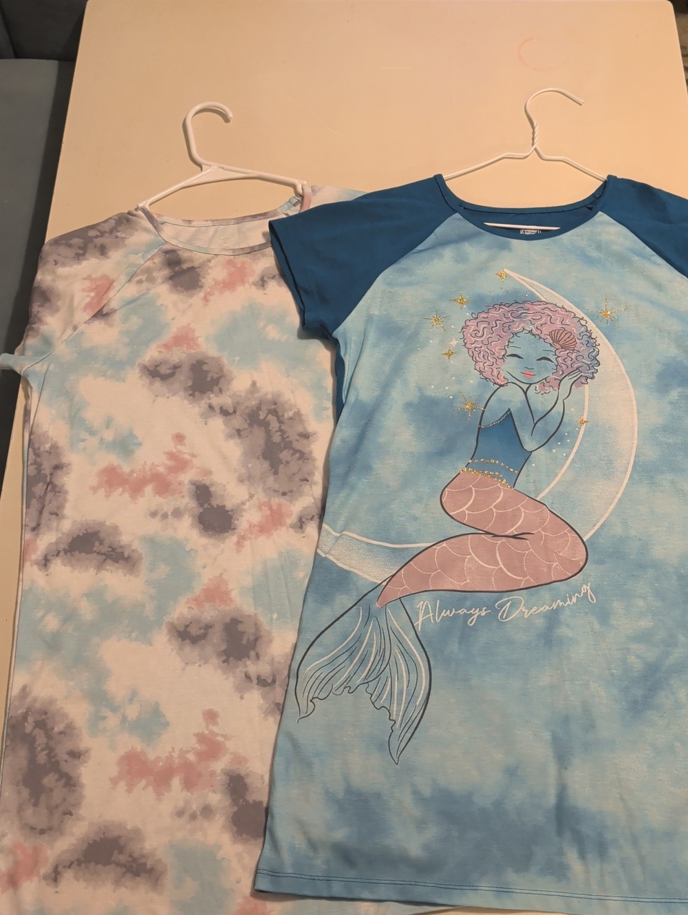 Kids' Blue Mermaid And Tye die Pajama Dress